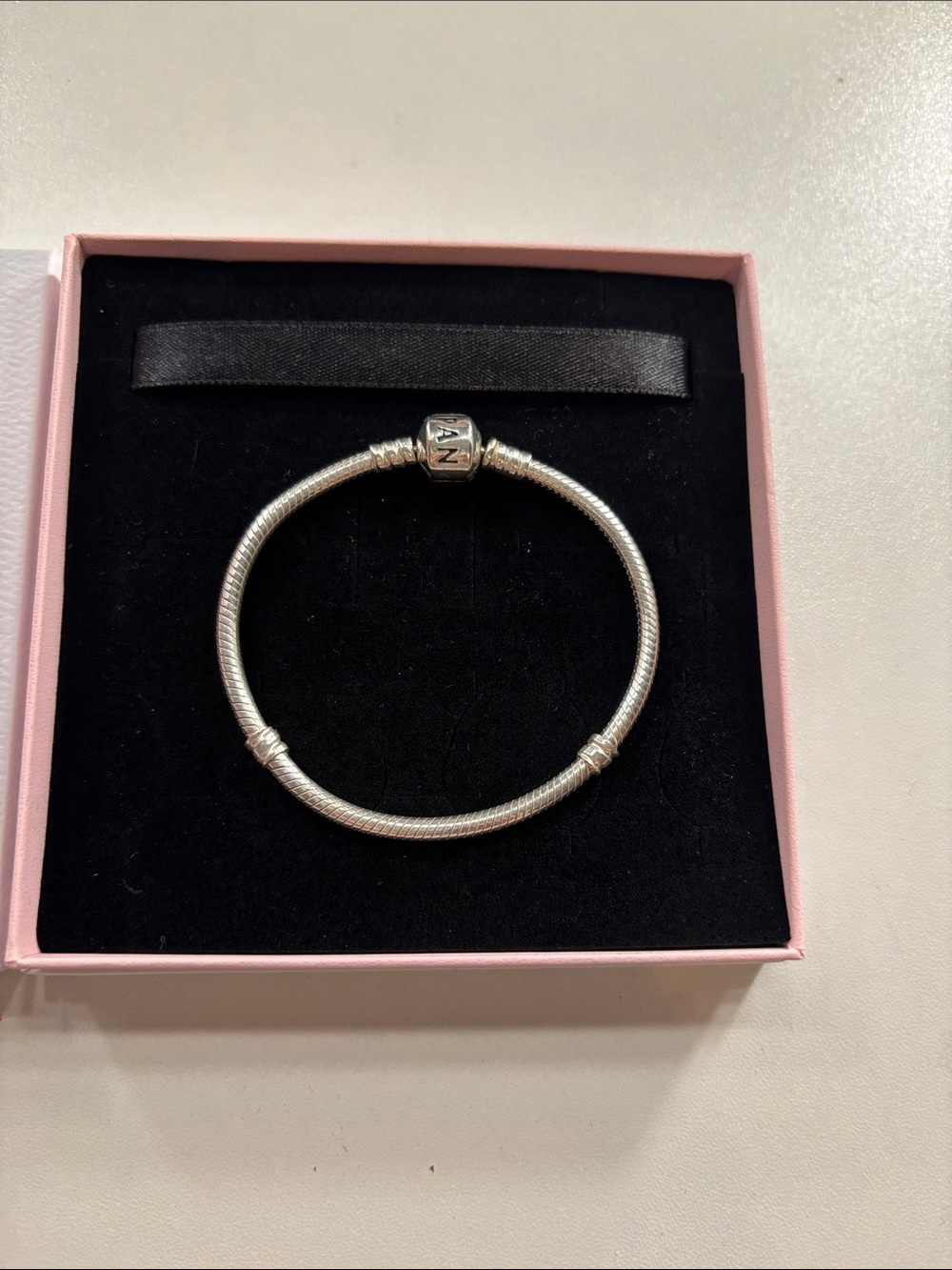 Pandora Silver Snake Chain Bracelet with Signature Clasp